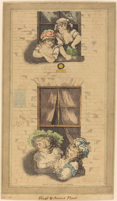 Eerste en tweede verdieping door Thomas Rowlandson