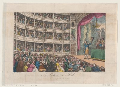 Frontispice, uit Een Lezing over Hoofden door George Alexander Stevens, april 1808 door Thomas Rowlandson