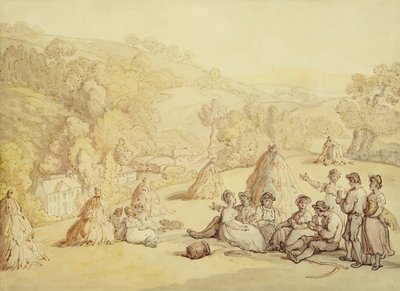 Rustende oogsters in een korenveld, ca. 1805-10 door Thomas Rowlandson