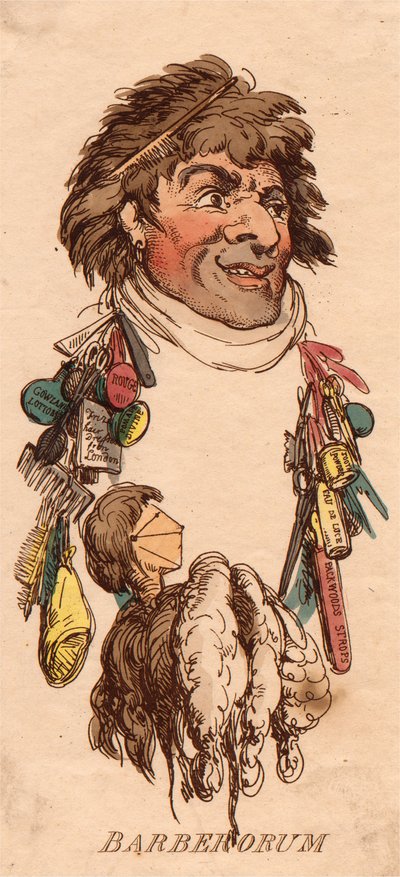 Koppen: Barberorum door Thomas Rowlandson
