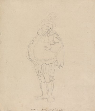 Henderson in de rol van Falstaff door Thomas Rowlandson