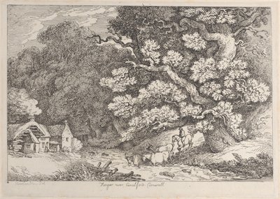 Hengar bij Camelford, Cornwall door Thomas Rowlandson