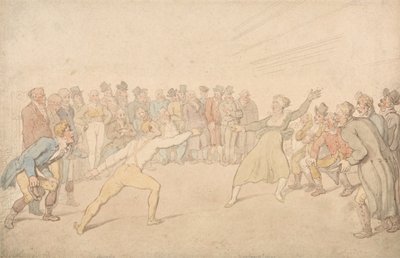 Henry Angelo en Madame Cain – Schermen door Thomas Rowlandson