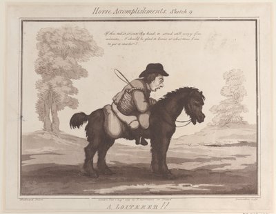 Paardenvaardigheden, Schets 9: Een Treuzelaar, 1 augustus 1799 door Thomas Rowlandson