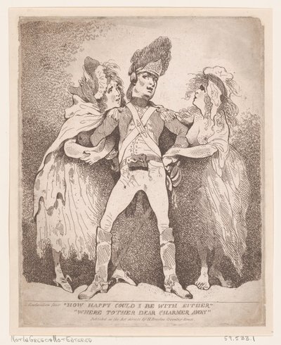 Hoe Gelukkig Zou Ik Kunnen Zijn Met Beide, Als de Andere Lieve Betovering Weg Was, [1784] door Thomas Rowlandson