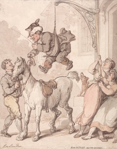 Hoe maak je een sprong vanuit het zadel door Thomas Rowlandson