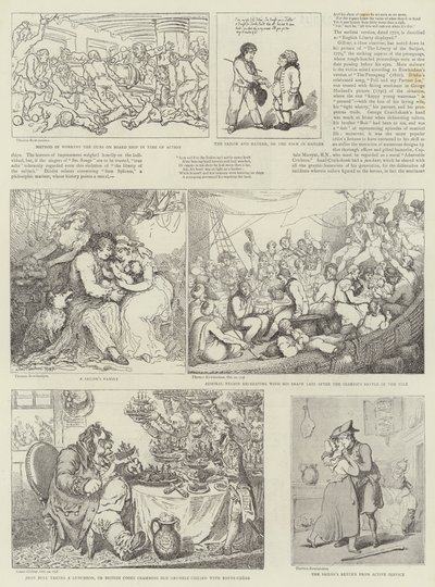 Humoristische Kunst op de Royal Naval Exhibition door Thomas Rowlandson