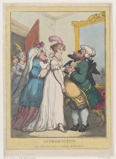 Inleiding, of Mozes met een Goede Koop, 23 juli 1806 door Thomas Rowlandson