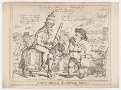 De tolpoort van John Bull door Thomas Rowlandson