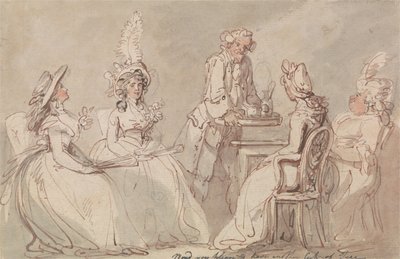 Dames bij de thee door Thomas Rowlandson