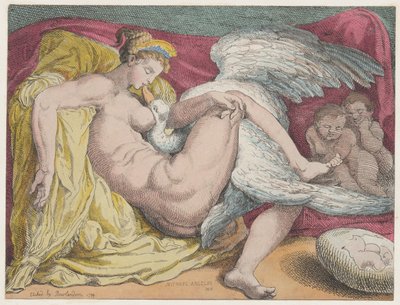 Leda en de zwaan door Thomas Rowlandson