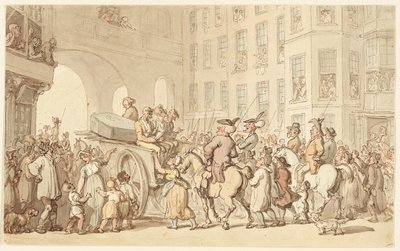 Londens tafereel: Misdadigers op weg naar Tyburn door Thomas Rowlandson