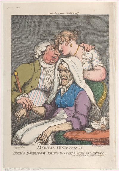 Medische Dispatch of Dokter Doubledose Twee Vliegen in Eén Klap door Thomas Rowlandson