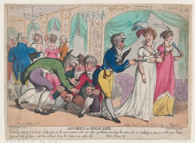 Ellende van het hoge leven, 1 maart 1808 door Thomas Rowlandson