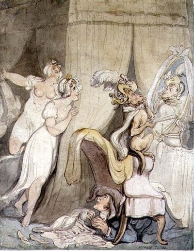 Apenstreken, ca. 1800 door Thomas Rowlandson