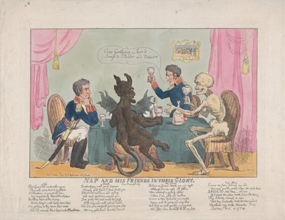 Nap en zijn vrienden in hun glorie, 1 oktober 1813 door Thomas Rowlandson