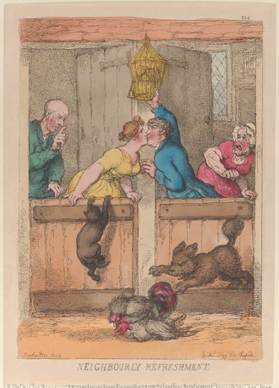 Verfrissing bij de buren door Thomas Rowlandson