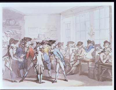 Nr.1732 Een Frans koffiehuis (pen en inkt, aquarel) door Thomas Rowlandson