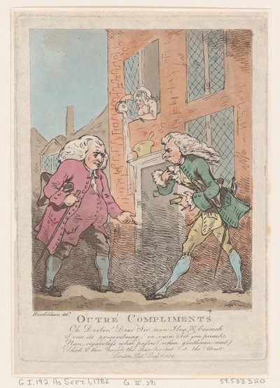 Overdreven complimenten door Thomas Rowlandson