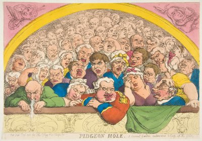 Pidgeon Hole. Een Kloostertuin Vinding om de Goden op te Sluiten door Thomas Rowlandson