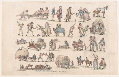 Plaat 4, Contouren van Figuren, Landschappen en Vee...voor het Gebruik van Leerlingen, Ma..., 8 maart 1790 door Thomas Rowlandson