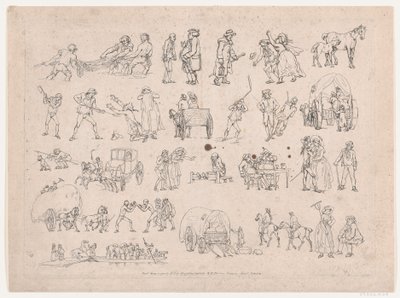 Plaat 4, Contouren van Figuren, Landschappen en Vee...voor het Gebruik van Leerlingen, 8 maart 1790 door Thomas Rowlandson