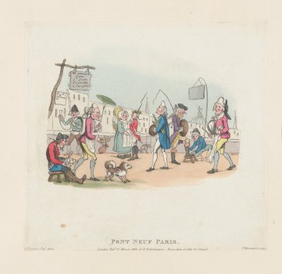 Pont Neuf, Parijs, 1 mei 1803 door Thomas Rowlandson