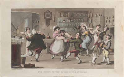Quae Genus, in de Keukensporten, uit De Geschiedenis van Johnny Quae Genus, 1 augustus 1821 door Thomas Rowlandson