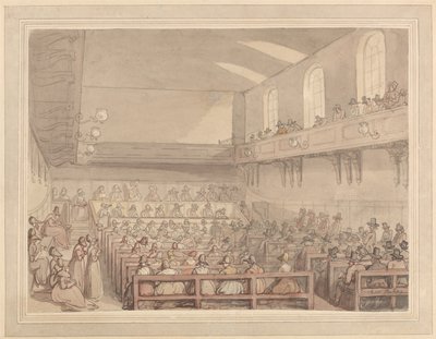 Quakerbijeenkomst door Thomas Rowlandson