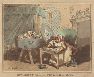 De opstanding, of De angstige verpleegster door Thomas Rowlandson