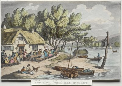 Rowlandsons „Sketches from Nature”:  Uitzicht in de buurt van Newport, Isle of Wight door Thomas Rowlandson