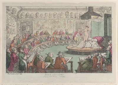 Royal Academy, Somerset House, Londen door Thomas Rowlandson