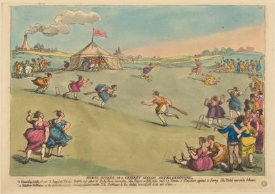 Sport op het platteland of een buitengewone cricketwedstrijd door Thomas Rowlandson