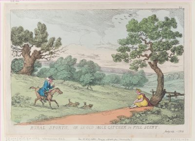 Plattelandsporten, of een oude molvanger in volle geur, [1811], herdruk door Thomas Rowlandson