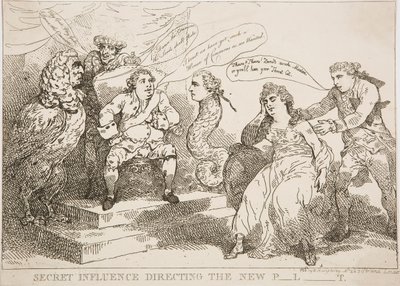 Geheime invloed die de nieuwe P-l-t stuurt door Thomas Rowlandson