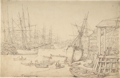 Scheepswerf, Greenwich door Thomas Rowlandson