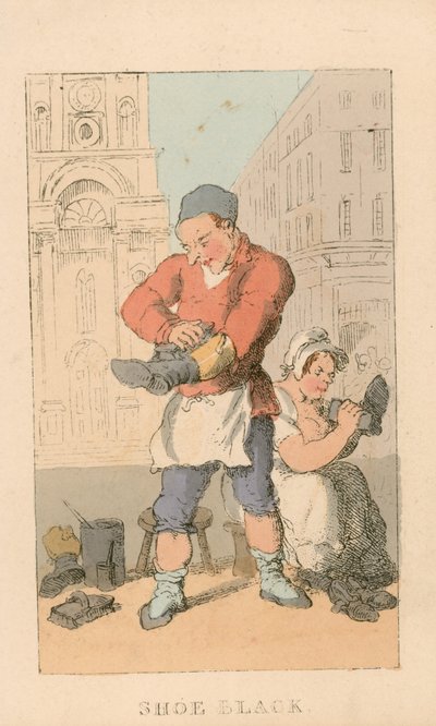 Schoenpoetser door Thomas Rowlandson