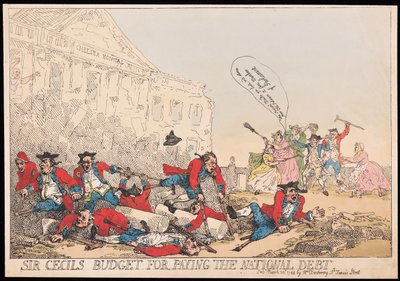Sir Cecils budget voor het betalen van de nationale schuld door Thomas Rowlandson