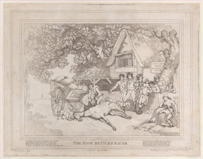 Het trekpaard uit Het leven van een renpaard, of De hoogbloedige racer door Thomas Rowlandson