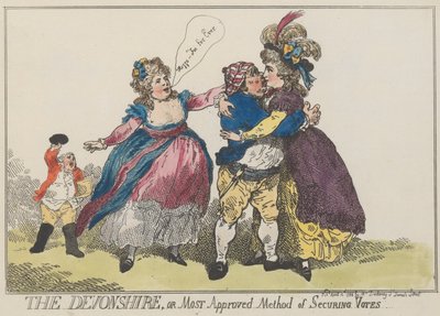 De Devonshire, of de meest goedgekeurde methode om stemmen te beveiligen, 12 april 1784 door Thomas Rowlandson