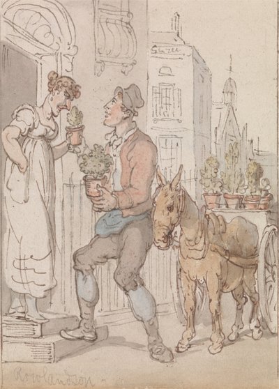 De bloemenverkoper door Thomas Rowlandson