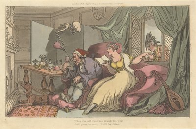 De Huwelijksreis The English Dance of Death, plaat 13 door Thomas Rowlandson