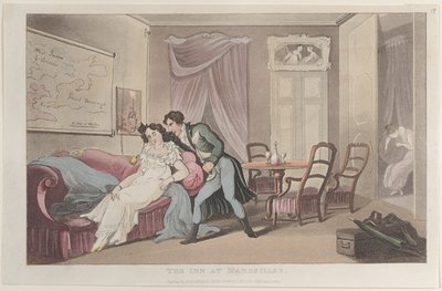 De herberg in Marseille, uit Journal of Sentimental Travels in the Southern Pro door Thomas Rowlandson