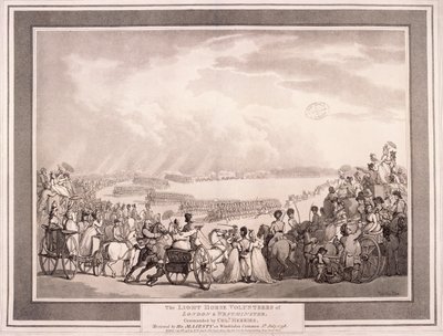 De Lichte Paardenvrijwilligers van Londen en Westminster, 1798 door Thomas Rowlandson