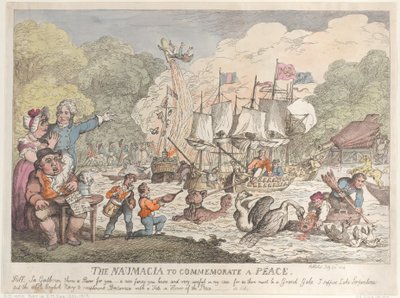 De Naumacia ter herdenking van de vrede door Thomas Rowlandson