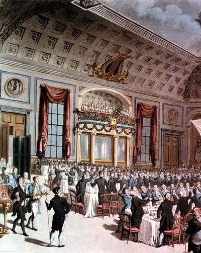 Het Vaderlandslievende Diner gehouden in de City of London Tavern door Thomas Rowlandson