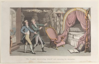 De Profeet onthult zichzelf en ontmaskert de misleiding, uit Journal of Sentimental T door Thomas Rowlandson