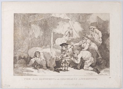 De trieste ontdekking van de onbehouwen leerling door Thomas Rowlandson