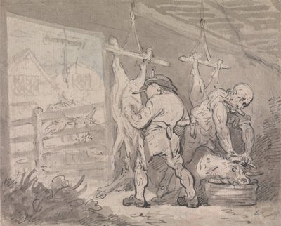 Het slachthuis door Thomas Rowlandson