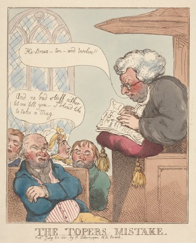 De fout van de Toper door Thomas Rowlandson